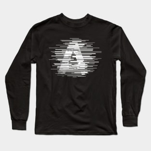 Distorted Letter A Design Long Sleeve T-Shirt